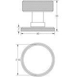 Technical drawing of of Burlington - Westbourne Mortice Door Knob Black Sku. BUR102MB