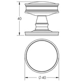 Technical drawing of of Burlington - Berkeley Cupboard Knobs Satin Nickel Sku. BUR110SN