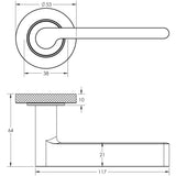 Technical drawing of of Burlington - Fitzrovia Door Handles Knurled Rose Polished Nickel Sku. BUR15KIT161