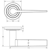 Technical drawing of of Burlington - Knightsbridge Door Handle on Stepped Rose Dark Bronze Sku. BUR20KIT81