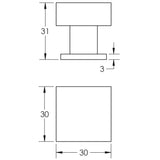 Technical drawing of of Burlington - Trafalgar Square Cupboard Knobs Polished Nickel Sku. BUR201PN
