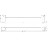 Technical drawing of of Burlington - Westminster Round Cabinet Handles 224mm Satin Brass Sku. BUR312SB