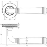 Technical drawing of of Burlington - Highgate Door Handles Knurled Rose Satin Nickel Sku. BUR35KIT317