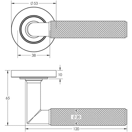 Technical drawing of of Burlington - Piccadilly Door Handle on Plain Rose Satin Brass Sku. BUR40KIT235
