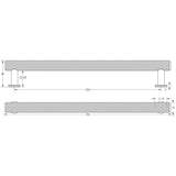 Technical drawing of of Burlington - Piccadilly Knurled Cabinet Handles 224mm Black Sku. BUR412MB