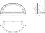 Technical drawing of of Burlington - Cup Pulls Dark Bronze Sku. BUR423DB