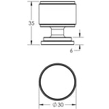 Technical drawing of of Burlington - Belgrave Stepped Cupboard Knobs Antique Brass Sku. BUR501AB