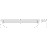 Technical drawing of of Burlington - 200mm Antique Brass Half Moon Cabinet Handle Sku. BUR611AB