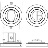 Technical drawing of of Burlington - Turns & Releases Inner 3 Stepped Rose Satin Brass Sku. BUR-81SB-52SB