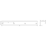 Technical drawing of of Burlington - 300mm Dark Bronze Angled Edge Pull Sku. BUR912DB