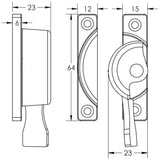 Technical drawing of of Burlington - Fitch Fastener Polished Nickel Sku. BUR92PN