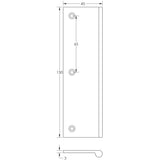 Technical drawing of of Burlington - 150mm Dark Bronze Flat Edge Pull Sku. BUR931DB