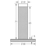 Technical drawing of of Burlington - Knurled Wall Mounted Doorstops Knurled Rose Antique Brass Sku. BUR-968AB-969AB