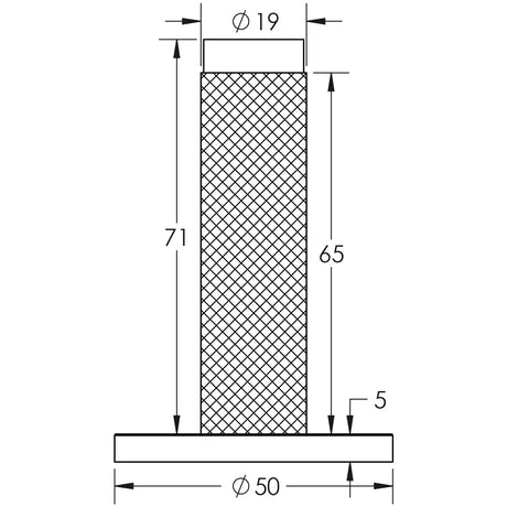Technical drawing of of Burlington - Knurled Wall Mounted Doorstops Plain Rose Satin Nickel Sku. BUR-968SN-971SN