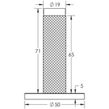 Technical drawing of of Burlington - Knurled Wall Mounted Doorstops Reeded Rose Polished Nickel Sku. BUR-968PN-974PN