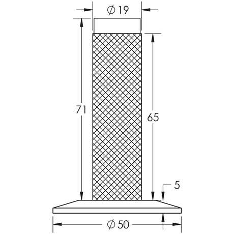 Technical drawing of of Burlington - Knurled Wall Mounted Doorstops Chamfered Rose Satin Nickel Sku. BUR-968SN-972SN