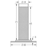 Technical drawing of of Burlington - Knurled Wall Mounted Doorstops Stepped Rose Antique Brass Sku. BUR-968AB-973AB