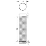 Technical drawing of of Burlington - Knurled Wall Mounted Doorstops No Rose Polished Nickel Sku. BUR968PN