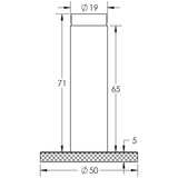 Technical drawing of of Burlington - Plain Wall Mounted Door Stops Knurled Rose Dark Bronze Sku. BUR-970DB-969DB