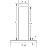 Technical drawing of of Burlington - Plain Wall Mounted Door Stops Reeded Rose Dark Bronze Sku. BUR-970DB-974DB