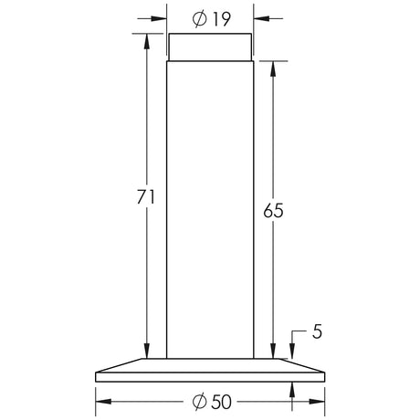 Technical drawing of of Burlington - Plain Wall Mounted Door Stops Chamfered Rose Antique Brass Sku. BUR-970AB-972AB