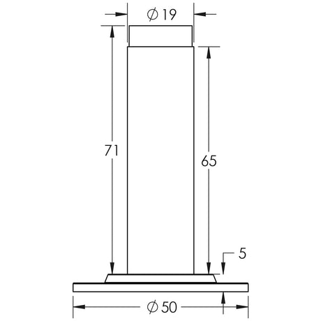 Technical drawing of of Burlington - Plain Wall Mounted Door Stops Stepped Rose Polished Nickel Sku. BUR-970PN-973PN