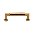High quality image of Heritage Brass Cabinet Pull Bauhaus Design 101mm CTC Unlacquered Brass Finish | Sku. C0312 128-ULB | available from Trade Door Handles.