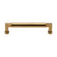 High quality image of Heritage Brass Cabinet Pull Bauhaus Design 160mm CTC Unlacquered Brass Finish | Sku. C0312 203-ULB | available from Trade Door Handles.