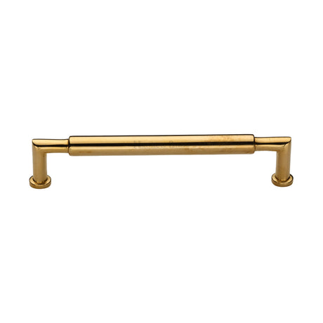 High quality image of Heritage Brass Cabinet Pull Bauhaus Round Design 152mm CTC Unlacquered Brass Finish | Sku. C0319 203-ULB | available from Trade Door Handles.