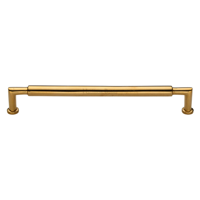 High quality image of Heritage Brass Cabinet Pull Bauhaus Round Design 203mm CTC Unlacquered Brass Finish | Sku. C0319 254-ULB | available from Trade Door Handles.