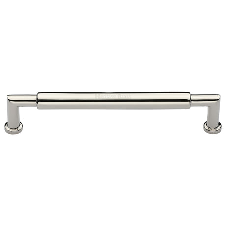 High quality image of the Heritage Brass Cabinet Pull Bauhaus Round Design 254mm CTC Polished Nickel Finish | Sku. c0319-254-pnf | Discounted prices available from Trade Door Handles