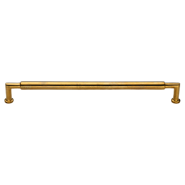 High quality image of Heritage Brass Cabinet Pull Bauhaus Round Design 254mm CTC Unlacquered Brass Finish | Sku. C0337 128-ULB | available from Trade Door Handles.