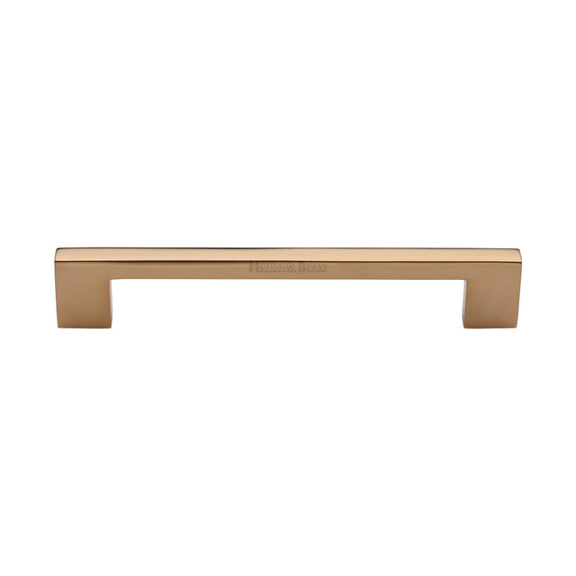 High quality image of Heritage Brass Cabinet Pull Metro Design 160mm CTC Unlacquered Brass Finish | Sku. C0337 192-ULB | available from Trade Door Handles.