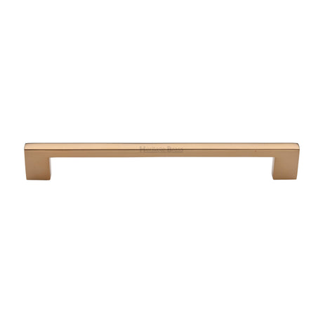 High quality image of Heritage Brass Cabinet Pull Metro Design 192mm CTC Unlacquered Brass Finish | Sku. C0337 256-ULB | available from Trade Door Handles.