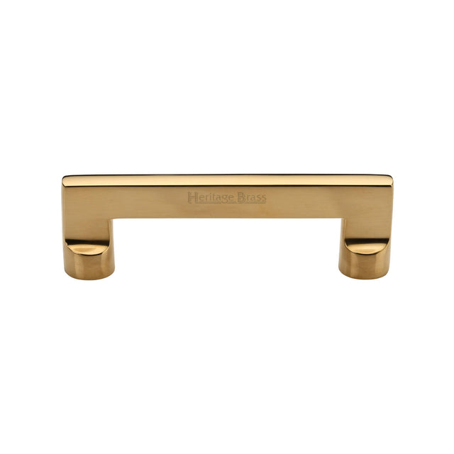 High quality image of Heritage Brass Cabinet Pull Apollo Design 96mm CTC Unlacquered Brass Finish | Sku. C0376 152-ULB | available from Trade Door Handles.