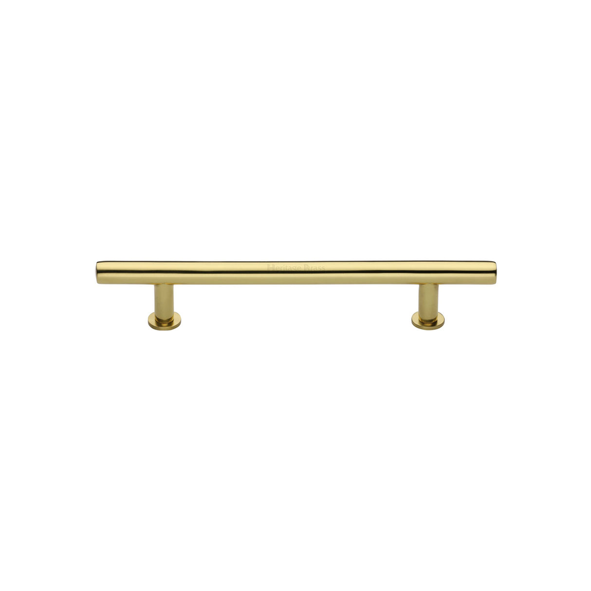 High quality image of the Heritage Brass Cabinet Pull T-Bar Design with 16mm Rose 101mm CTC Polished Brass Finish | Sku. c0362-101-pb | Discounted prices available from Trade Door Handles