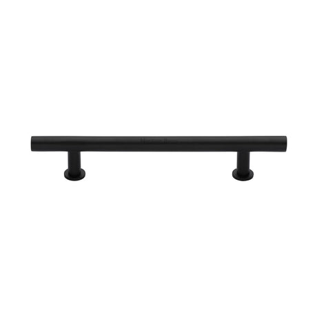 High quality image of the Heritage Brass Cabinet Pull T-Bar Design with 16mm Rose 160mm CTC Matt Black Finish | Sku. c0362-160-bkmt | Discounted prices available from Trade Door Handles