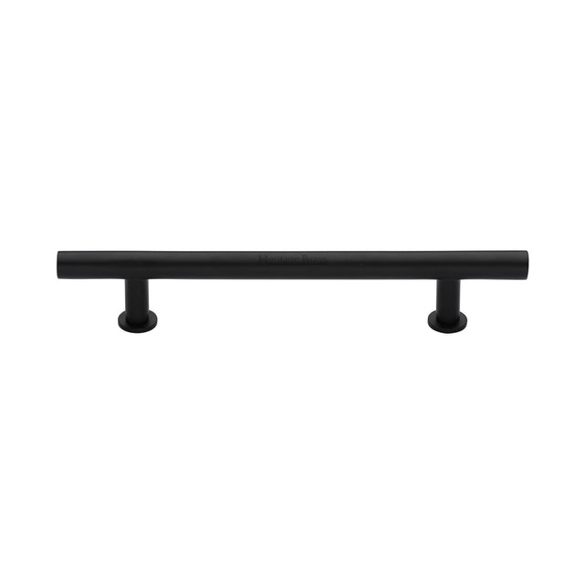 High quality image of the Heritage Brass Cabinet Pull T-Bar Design with 16mm Rose 160mm CTC Matt Black Finish | Sku. c0362-160-bkmt | Discounted prices available from Trade Door Handles