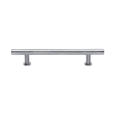 High quality image of the Heritage Brass Cabinet Pull T-Bar Design with 16mm Rose 160mm CTC Satin Chrome Finish | Sku. c0362-160-sc | Discounted prices available from Trade Door Handles