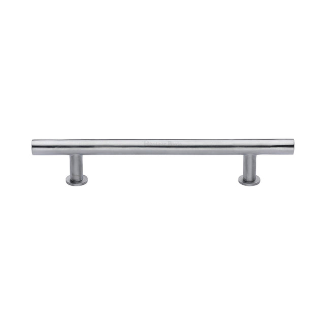 High quality image of the Heritage Brass Cabinet Pull T-Bar Design with 16mm Rose 160mm CTC Satin Chrome Finish | Sku. c0362-160-sc | Discounted prices available from Trade Door Handles
