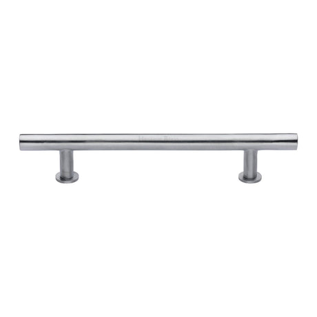 High quality image of the Heritage Brass Cabinet Pull T-Bar Design with 16mm Rose 203mm CTC Satin Chrome Finish | Sku. c0362-203-sc | Discounted prices available from Trade Door Handles