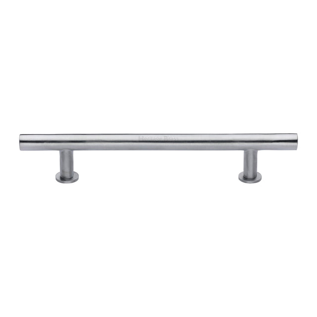 High quality image of the Heritage Brass Cabinet Pull T-Bar Design with 16mm Rose 203mm CTC Satin Chrome Finish | Sku. c0362-203-sc | Discounted prices available from Trade Door Handles