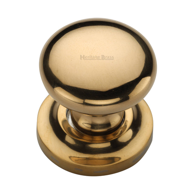 High quality image of Heritage Brass Cabinet Knob Victorian Round Design 32mm Unlacquered Brass finish | Sku. C113 38-ULB | available from Trade Door Handles.