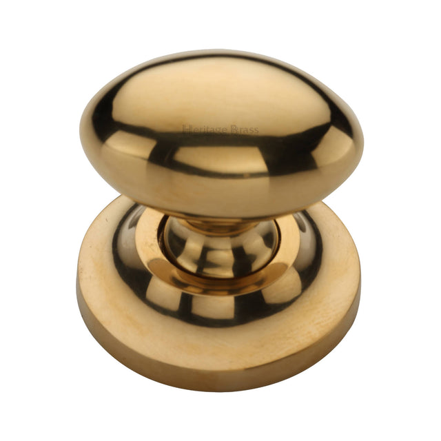 High quality image of Heritage Brass Cabinet Knob Victorian Oval Design 38mm Unlacquered Brass finish | Sku. C1700-ULB | available from Trade Door Handles.