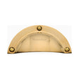 High quality image of Heritage Brass Drawer Cup Pull Traditional Design Unlacquered Brass finish | Sku. C2231 152-ULB | available from Trade Door Handles.