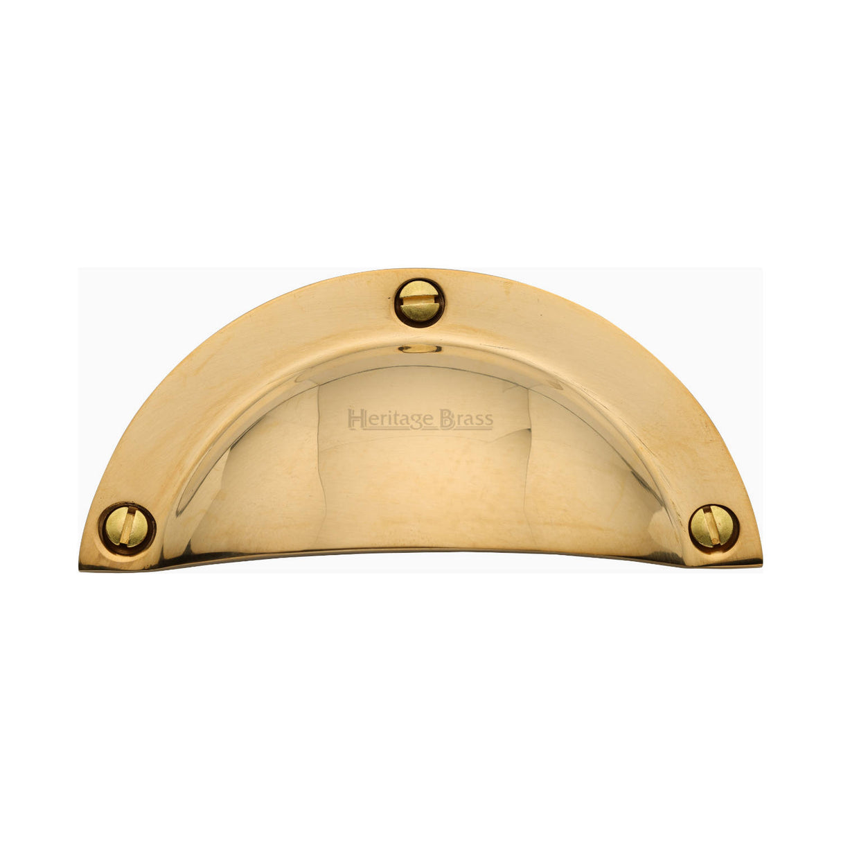 High quality image of Heritage Brass Drawer Cup Pull Traditional Design Unlacquered Brass finish | Sku. C2231 152-ULB | available from Trade Door Handles.