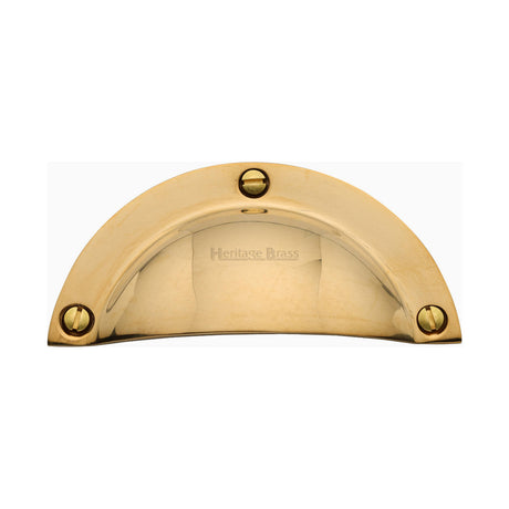 High quality image of Heritage Brass Drawer Cup Pull Traditional Design Unlacquered Brass finish | Sku. C2231 152-ULB | available from Trade Door Handles.