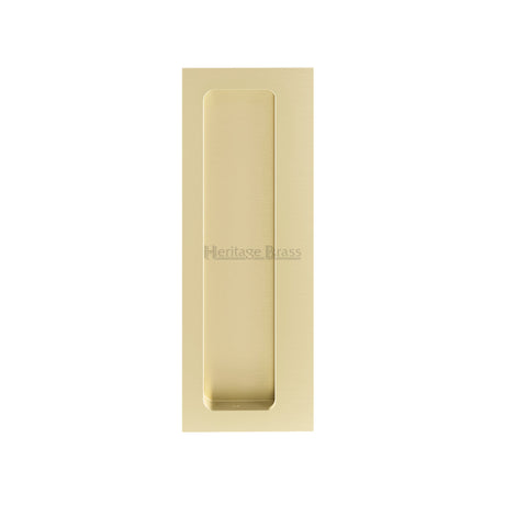 High quality image of the Heritage Brass - Offset Flush Pull for Swing Door Satin Brass | Sku. C1862-SB | Trade Door Handles