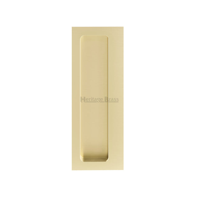 High quality image of the Heritage Brass - Offset Flush Pull for Swing Door Satin Brass | Sku. C1862-SB | Trade Door Handles