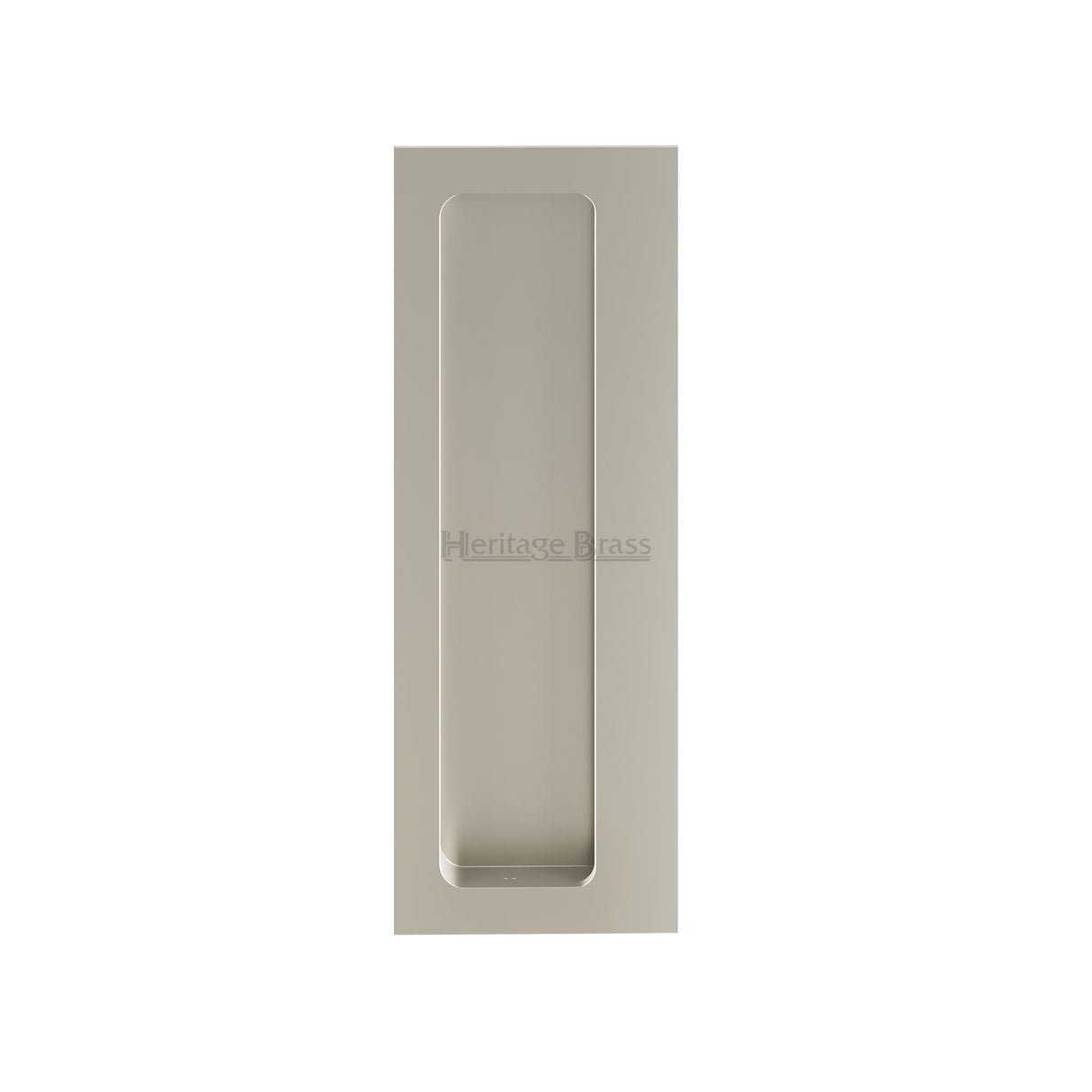 High quality image of the Heritage Brass - Offset Flush Pull for Swing Door Satin Nickel | Sku. C1862-SN | Trade Door Handles